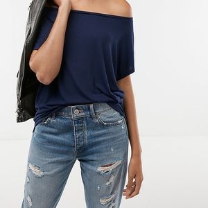 Express One Eleven Off The Shoulder London Tee